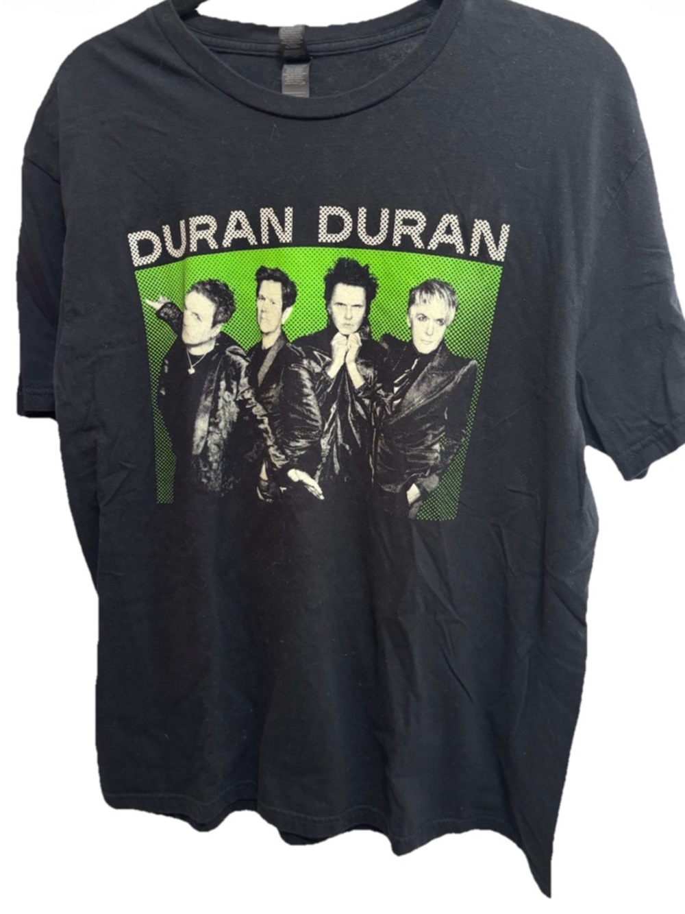 Duran Duran Black Graphic Tee with Green Panel LARGE